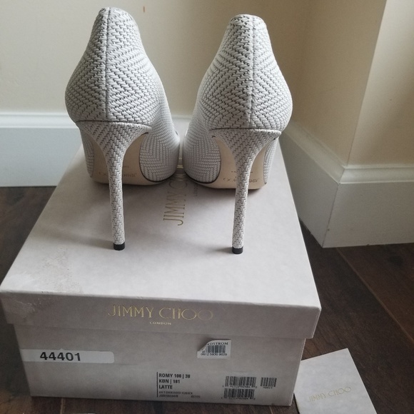SOLD!Jimmy Choo Romy Embossed leather heels 38 - Picture 3 of 8